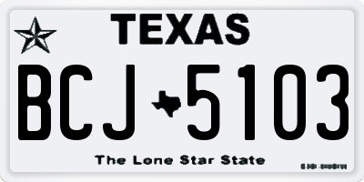 TX license plate BCJ5103