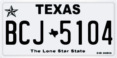 TX license plate BCJ5104