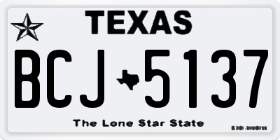 TX license plate BCJ5137