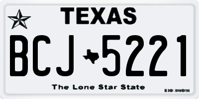 TX license plate BCJ5221