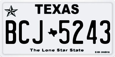 TX license plate BCJ5243