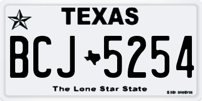 TX license plate BCJ5254