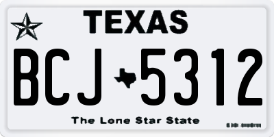 TX license plate BCJ5312