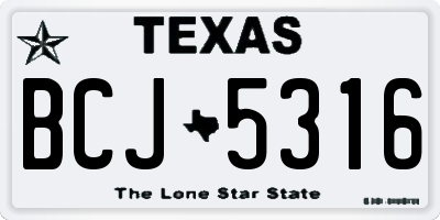 TX license plate BCJ5316