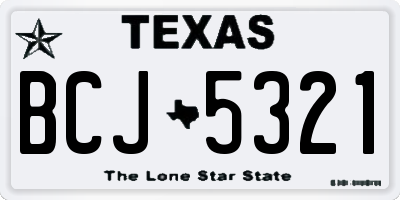 TX license plate BCJ5321