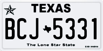 TX license plate BCJ5331