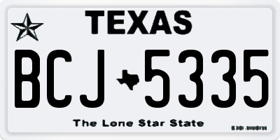 TX license plate BCJ5335