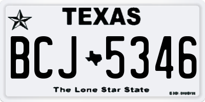 TX license plate BCJ5346