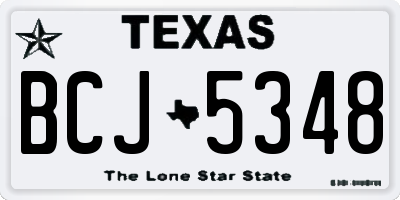 TX license plate BCJ5348