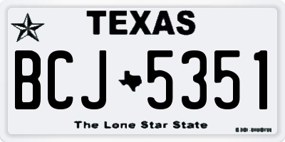 TX license plate BCJ5351