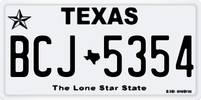 TX license plate BCJ5354