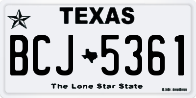 TX license plate BCJ5361