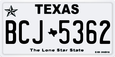 TX license plate BCJ5362