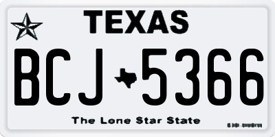 TX license plate BCJ5366