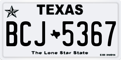 TX license plate BCJ5367