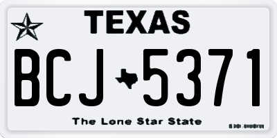 TX license plate BCJ5371