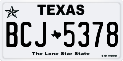 TX license plate BCJ5378