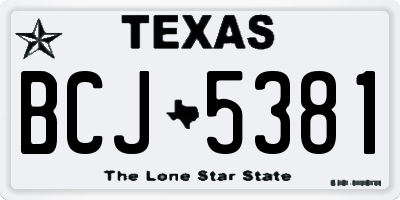 TX license plate BCJ5381