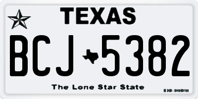TX license plate BCJ5382