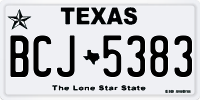 TX license plate BCJ5383