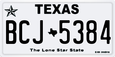 TX license plate BCJ5384