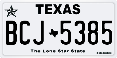 TX license plate BCJ5385
