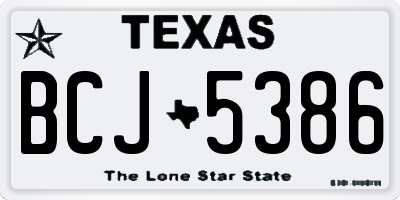 TX license plate BCJ5386