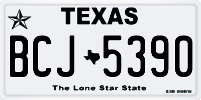 TX license plate BCJ5390