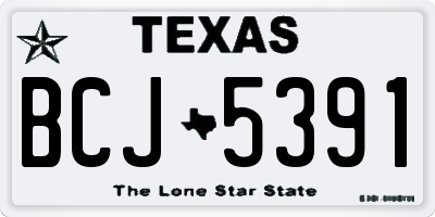 TX license plate BCJ5391