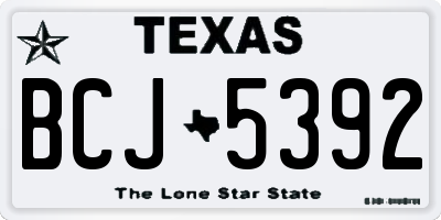 TX license plate BCJ5392