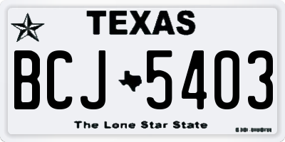 TX license plate BCJ5403
