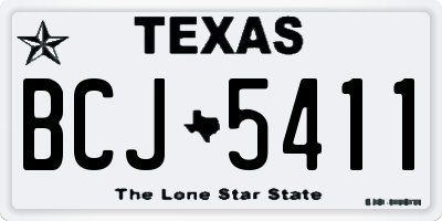 TX license plate BCJ5411
