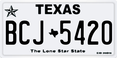 TX license plate BCJ5420