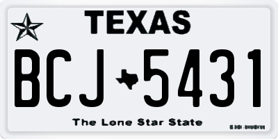 TX license plate BCJ5431