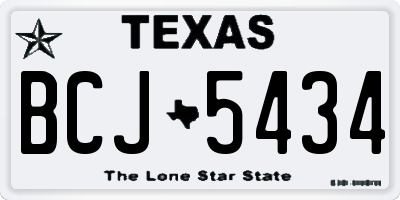 TX license plate BCJ5434