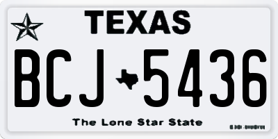 TX license plate BCJ5436