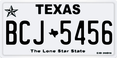 TX license plate BCJ5456