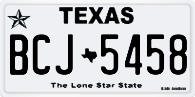 TX license plate BCJ5458