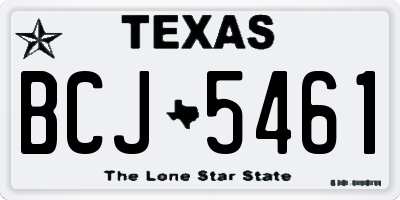 TX license plate BCJ5461