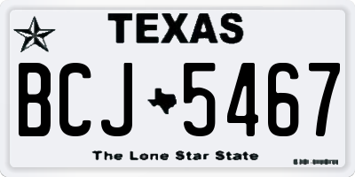 TX license plate BCJ5467