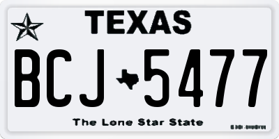 TX license plate BCJ5477
