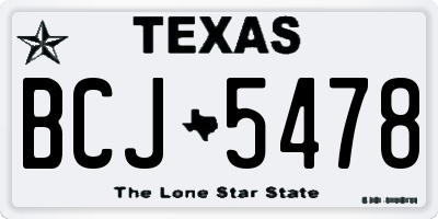 TX license plate BCJ5478