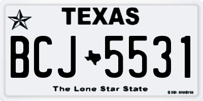 TX license plate BCJ5531