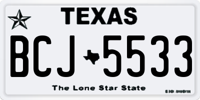 TX license plate BCJ5533