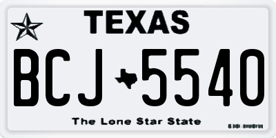 TX license plate BCJ5540
