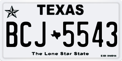TX license plate BCJ5543