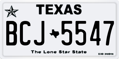 TX license plate BCJ5547