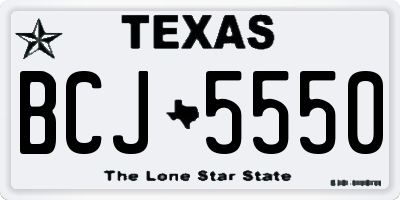 TX license plate BCJ5550