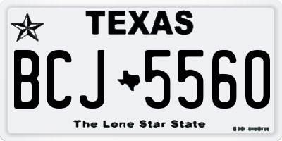 TX license plate BCJ5560