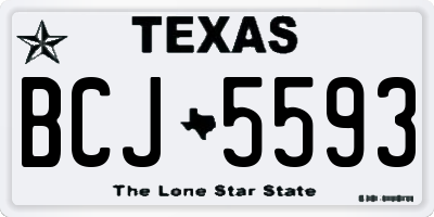 TX license plate BCJ5593